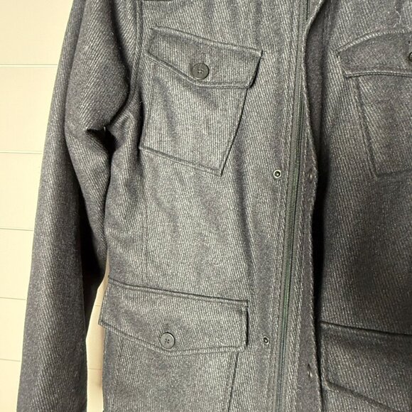 KANE & UNKE MEN'S Medium DK. Gray- FOLDAWAY HOOD MILITARY STYLE JACKET - Picture 11 of 11